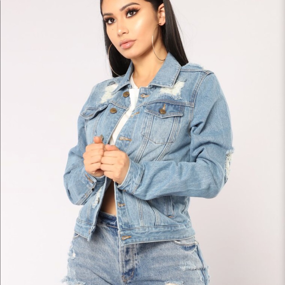 Fashion nova oversized jean jacket.